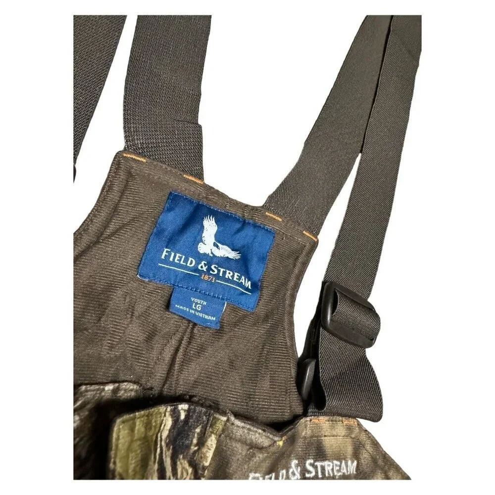Mossy Oak Field Stream Camo Outdoor Hunting Fishing Winter Overalls Pants Youth